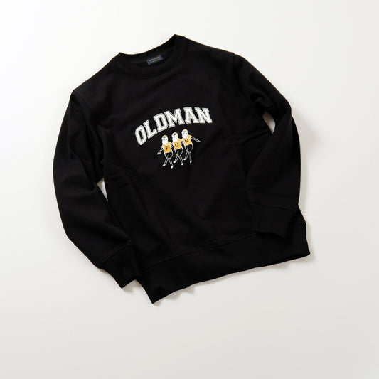 front and back ojisan sweat -black-